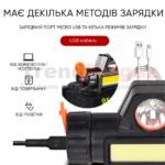 Потужний світлодіодний ліхтар налобний Bailong RJ-8101 XPE+COB