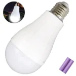 Акумуляторна аварійна світлодіодна LED лампочка 20W E27 з 2 акумуляторами та крючком