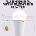 Лампочка акумуляторна 20W з 2 акумуляторами та крючком