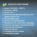 Пилосос вакуумний ручний 4200Вт з контейнером без мішку 0,5л