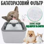 Автоматичний питний фонтан на 2.5 л з фільтром для котів та собак