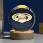 3D нічник «Сатурн» зі скляною кулею та LED-підсвічуванням