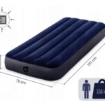 Велюровий односпальний надувний матрац Intex 191x76x25 см