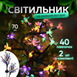 Садовий світильник Лотос 70 см 2 шт. на сонячній батареї з різнобарвним свіченням Садовий світильник Лотос 70 см 2 шт. на сонячній батареї з різнобарвним свіченням